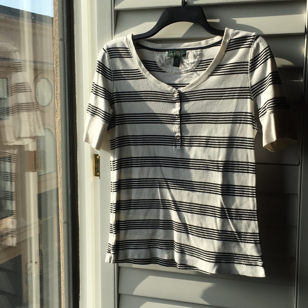 Crème and black striped Ralph Lauren tee